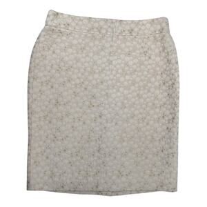 j Crew Gold And Cream Pencil Sheath Skirt Size 10 Circles/bubbles Metallic